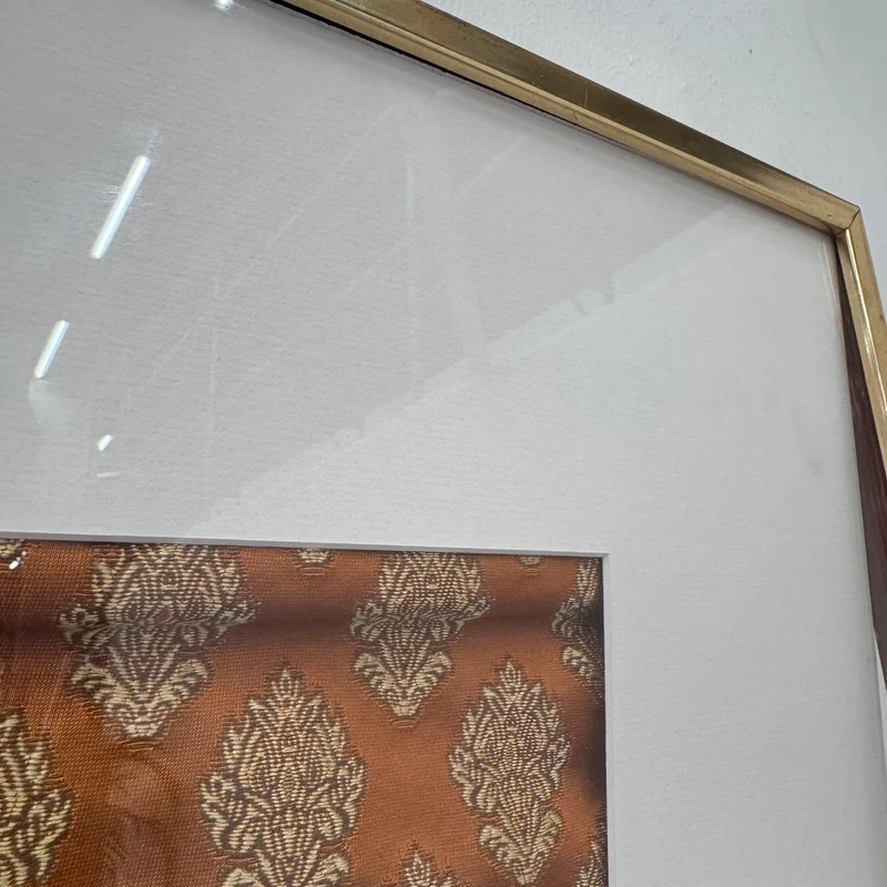 Wandbild Orange Textil Ornament-Muster im Rahmen Deko Gebraucht