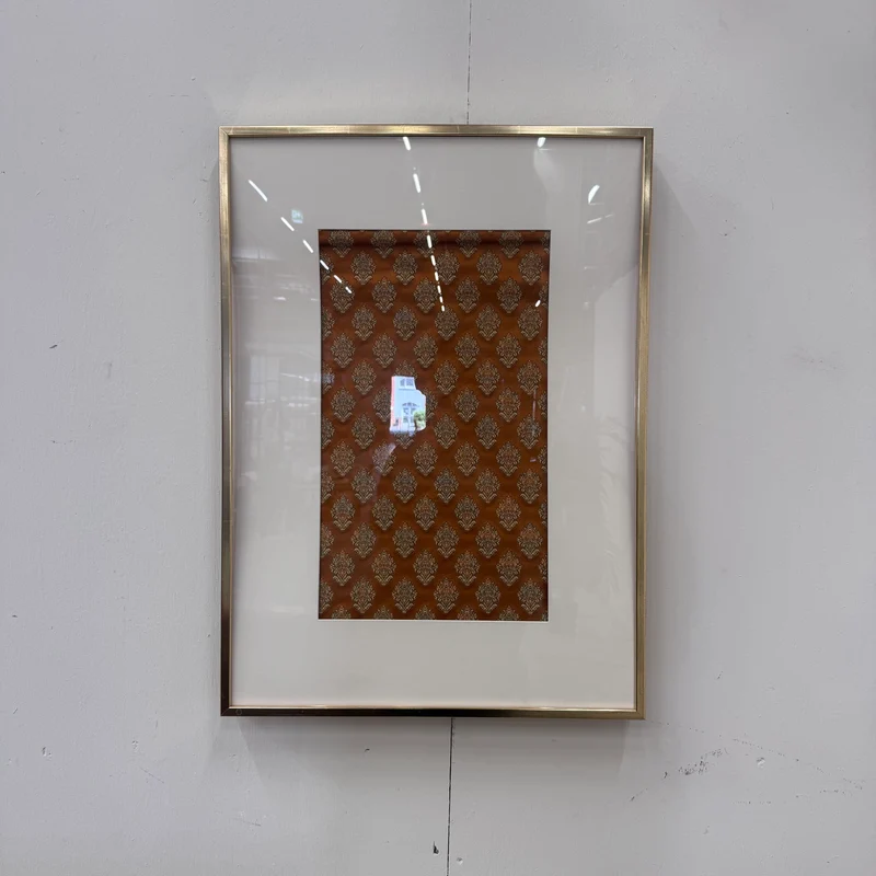 Wandbild Orange Textil Ornament-Muster im Rahmen Deko Gebraucht