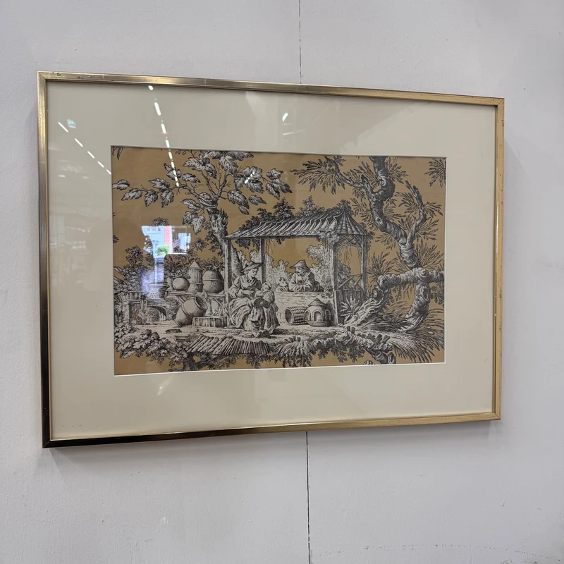 Kunstdruck Beige Gold Historisches-Motiv Wandbild Deko Gebraucht