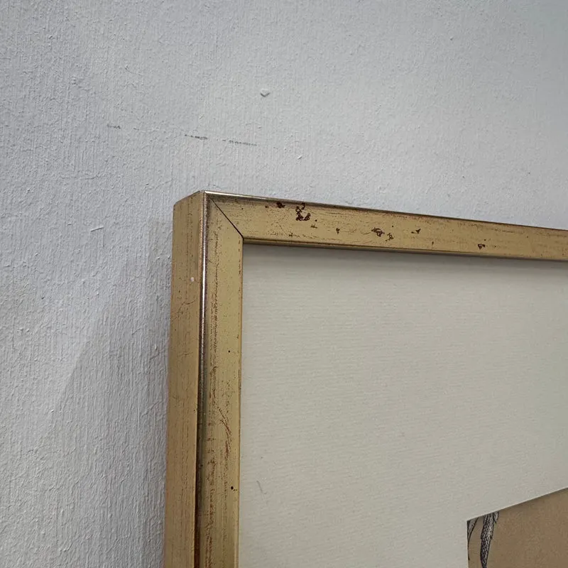 Kunstdruck Beige Gold Historisches-Motiv Wandbild Deko Gebraucht