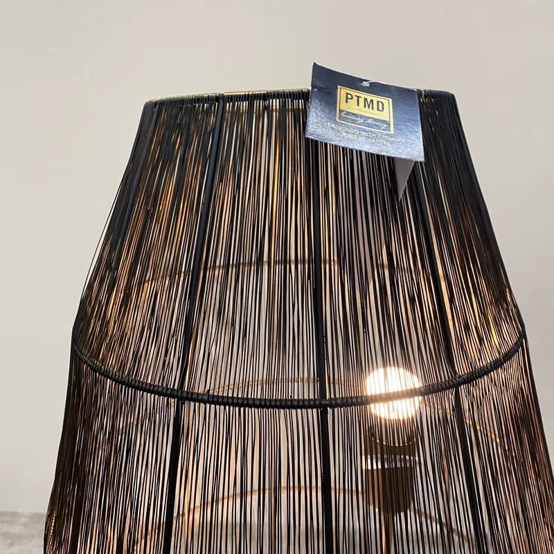 PTMD Meilo Stehlampe Schwarz Industrial Stil Lampe Stehleuchte