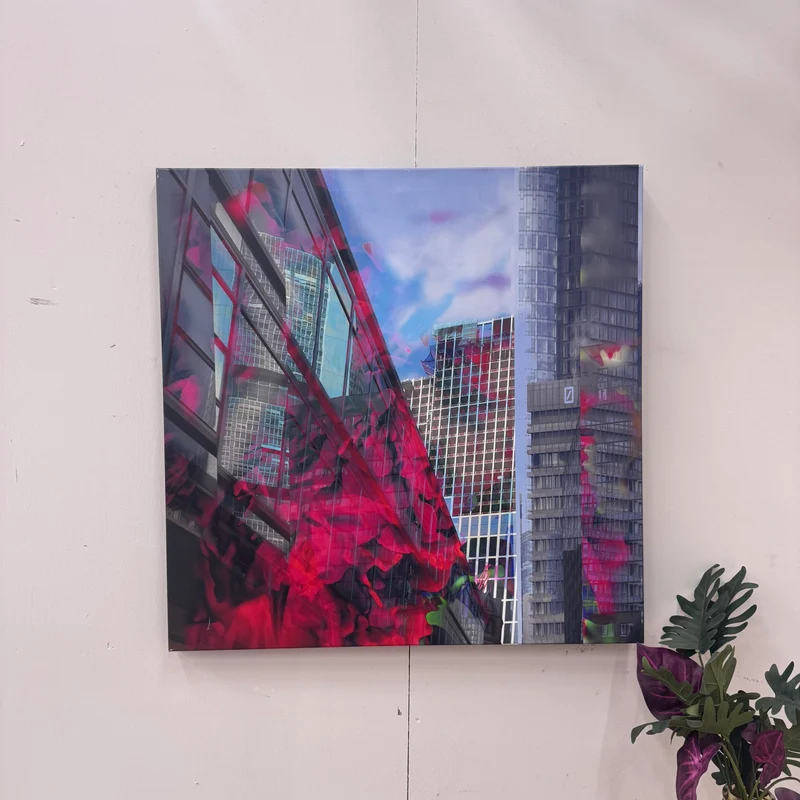 Wandbild 90x90 - Frankfurt Stadt - Fotodruck auf Leinwand Gebraucht