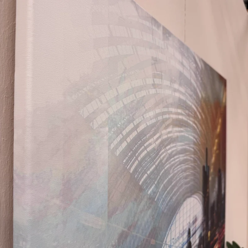 Wandbild 90x90 - Frankfurter Hauptbahnhof - Fotodruck auf Leinwand Gebraucht