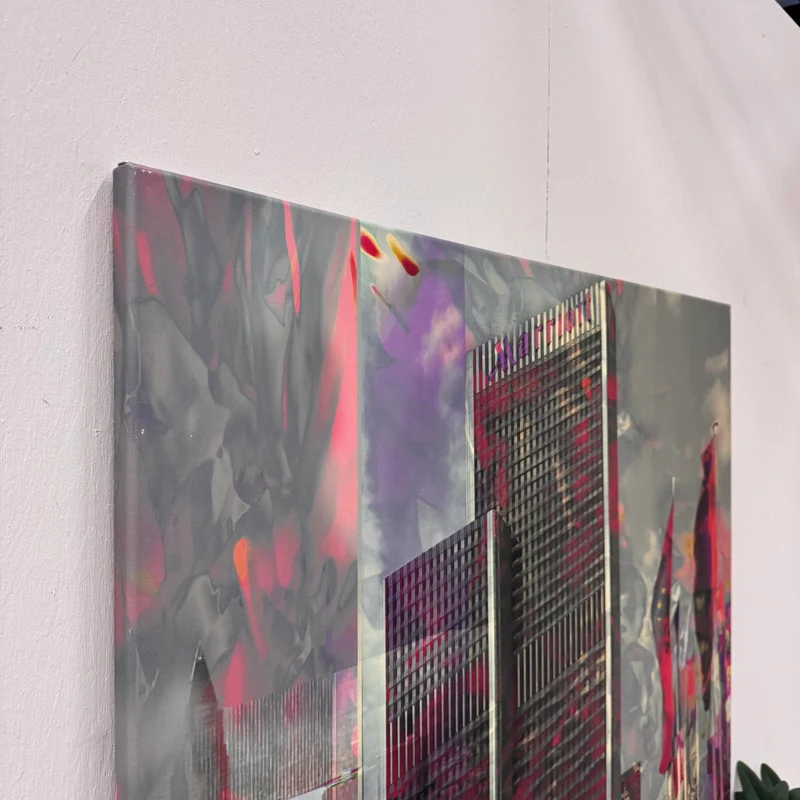 Wandbild 90x90 - Frankfurt Marriott Hotel - Fotodruck auf Leinwand Gebraucht
