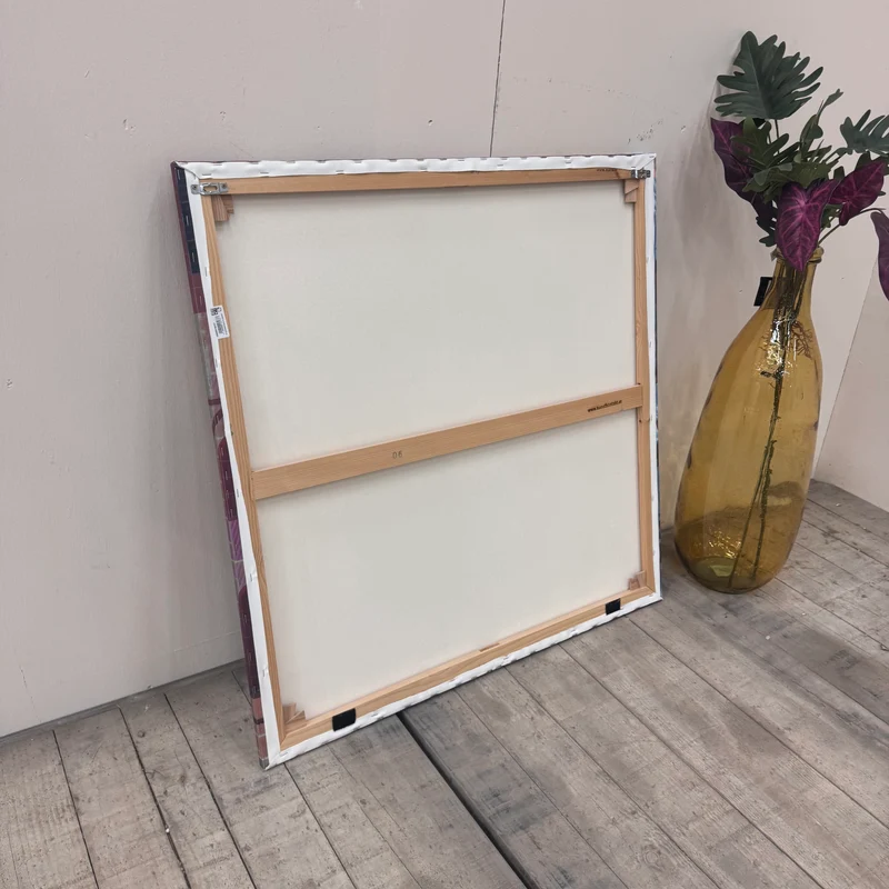 Wandbild 90x90 - Frankfurt Römerberg & Justitia - Fotodruck auf Leinwand Gebraucht