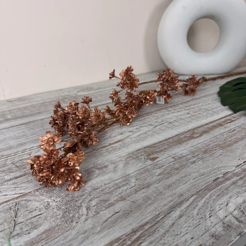 Künstliche Zweigblume Dekoblume Kupferfarben Deko