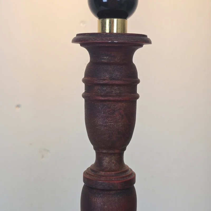 Große Tischlampe Holz Rotbraun Lampe Gebraucht vintage