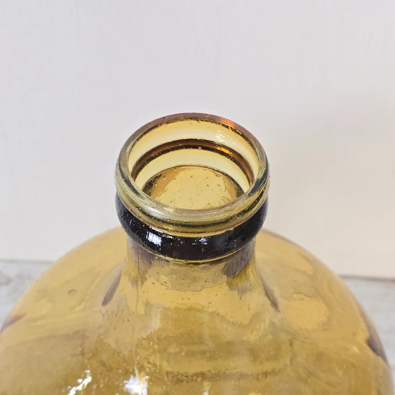 Große Glasvase 42cm Recyceltes Glas Bernstein Glasflasche Deko