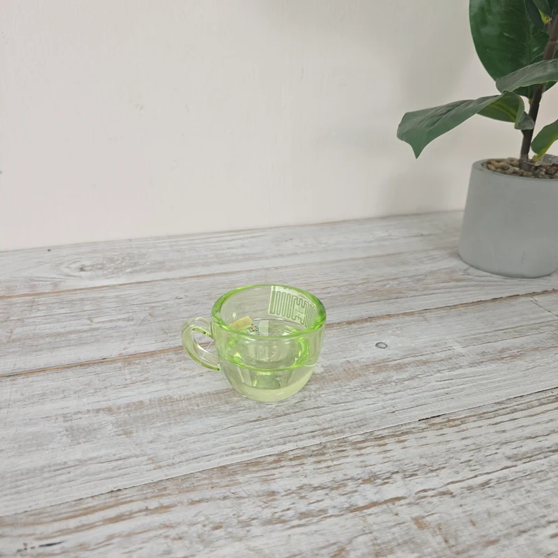 Kerzenhalter Grün 8cm Tassenform Glas Kerzenständer Deko