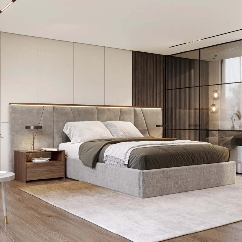 Evanyrouse Kugha Bett mit geschlossener Basis