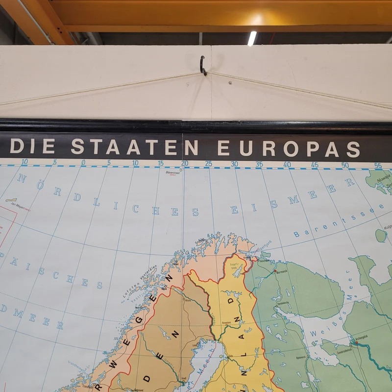 Vintage Schulwandkarte Die Staaten Europas – Lehrtafel Rollbild Wanddeko