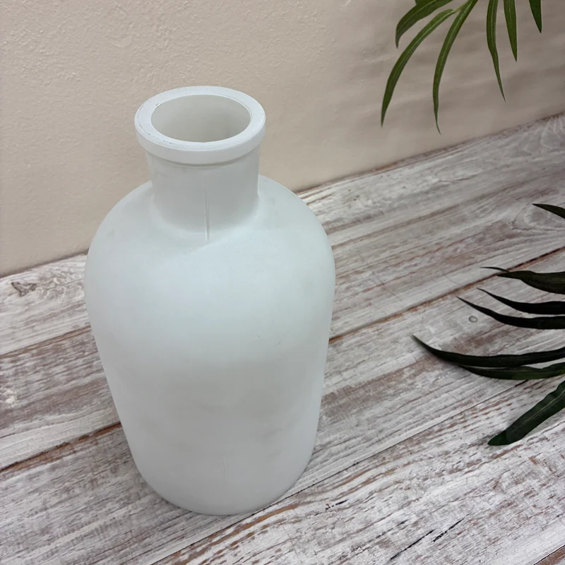 Countryfield Vase Weiß Matt Glas 27cm Dekoflasche