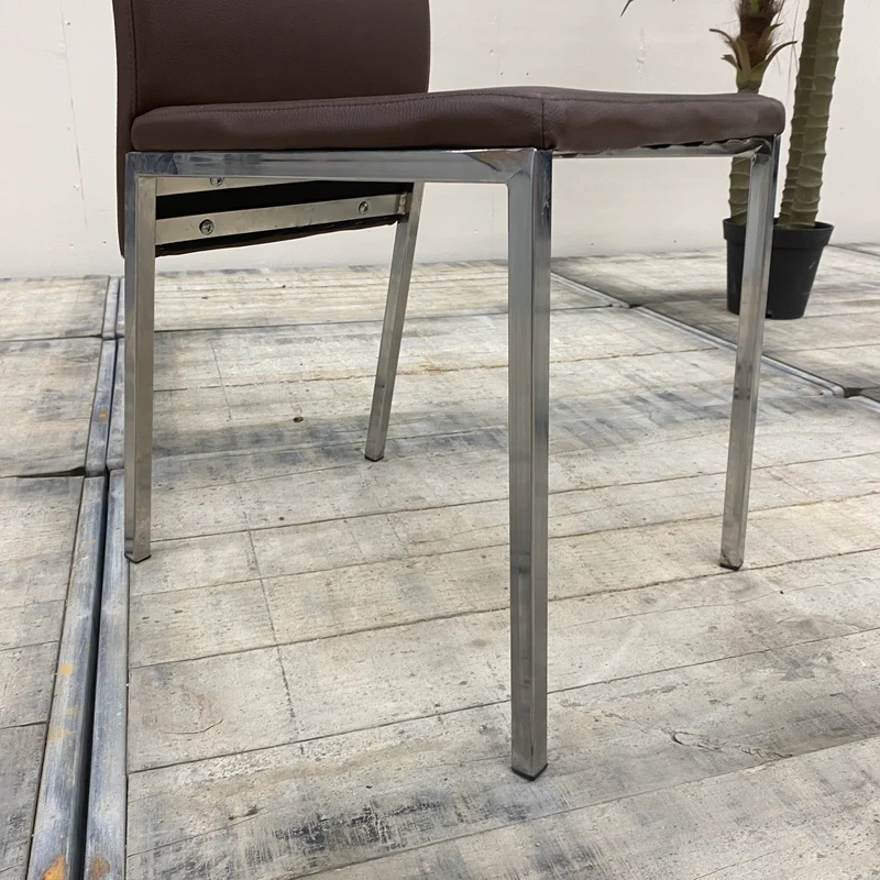 Esszimmerstuhl Braun Kunstleder Metall Stuhl gebraucht