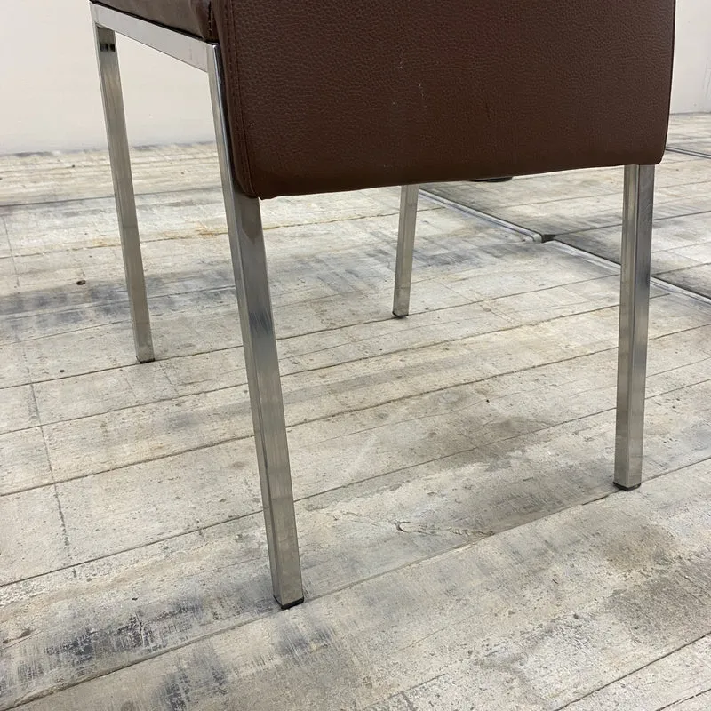 Esszimmerstuhl Braun Kunstleder Metall Stuhl gebraucht