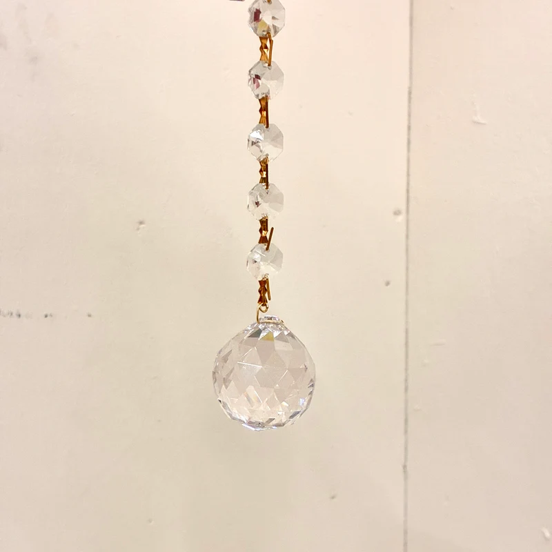 Kronleuchter Deckenlampe Chrom Glas Prismenbehang Pendelleuchte Lampe