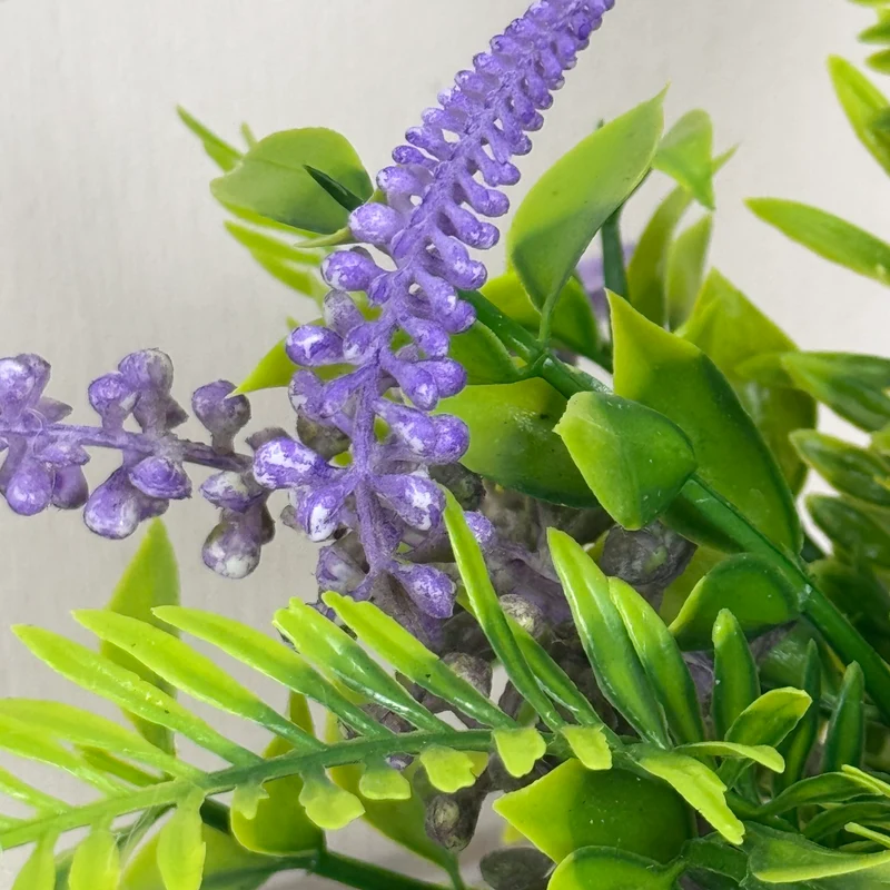 Künstliche Pflanze Lavendel im Zementtopf Deko Blume Lila