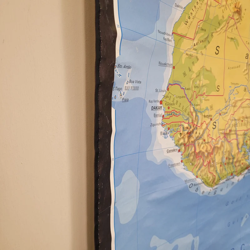 Vintage Schulwandkarte Afrika – Lehrtafel Rollbild Wanddeko