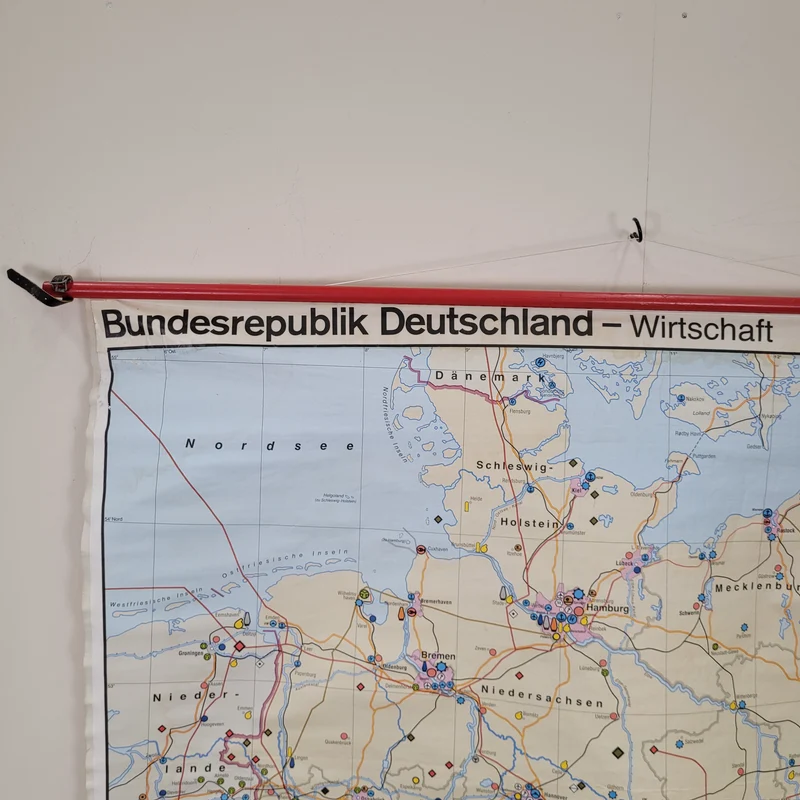 Schulwandkarte Landkarte Bundesrepublik Deutschland Wirtschaft Westermann Gebraucht