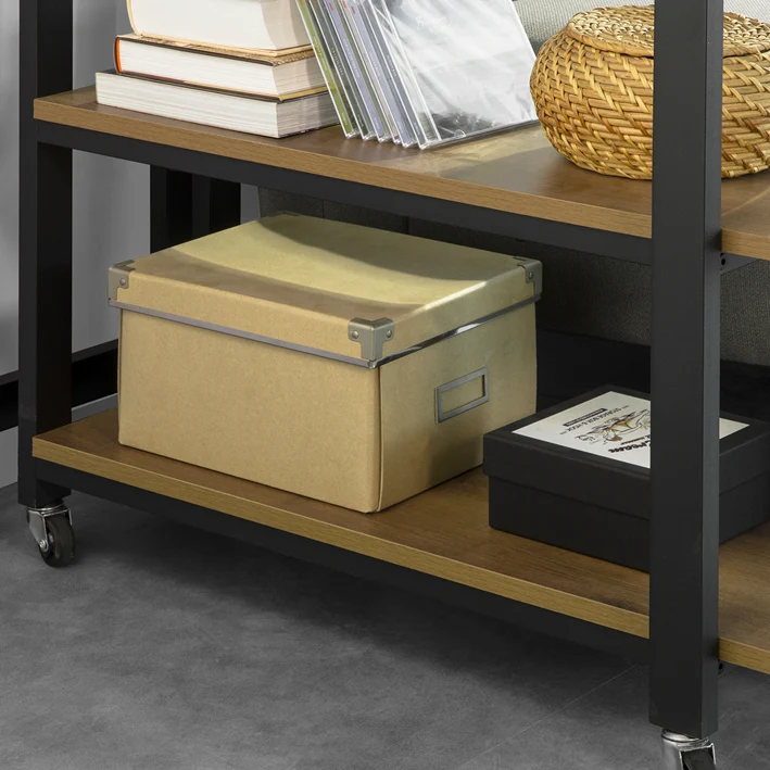SoBuy | L-förmiger Beistelltisch | Couchtisch | Eckschreibtisch Industrie-Design | FWT83-PF