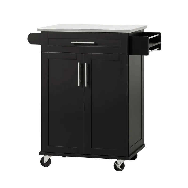 SoBuy Wózek kuchenny ze stalowym blatem FKW110-SCH