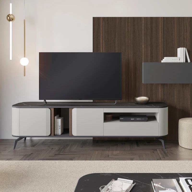 Evanyrouse Tepui TV-Möbel 2 Türen + 1 Schubladen 210 cm mit Füßen