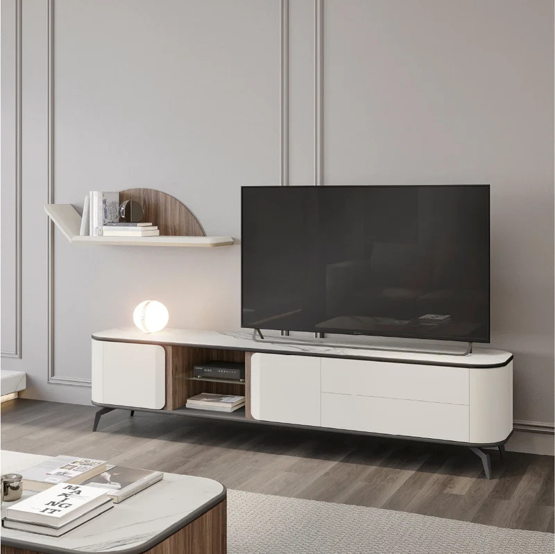 Evanyrouse Tepui TV-Möbel mit 2 Schubladen 240 cm mit Füßen