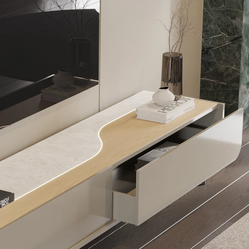 Evanyrouse Linard 2G II TV-Möbel mit Füßen und LED-Beleuchtung