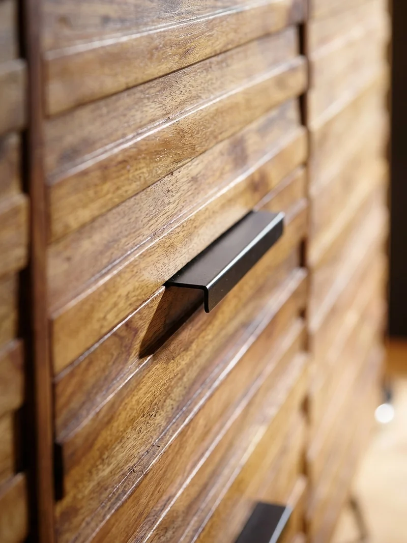 Sideboard –, Massivholz, 160x40x88 cm, Industrial-Stil