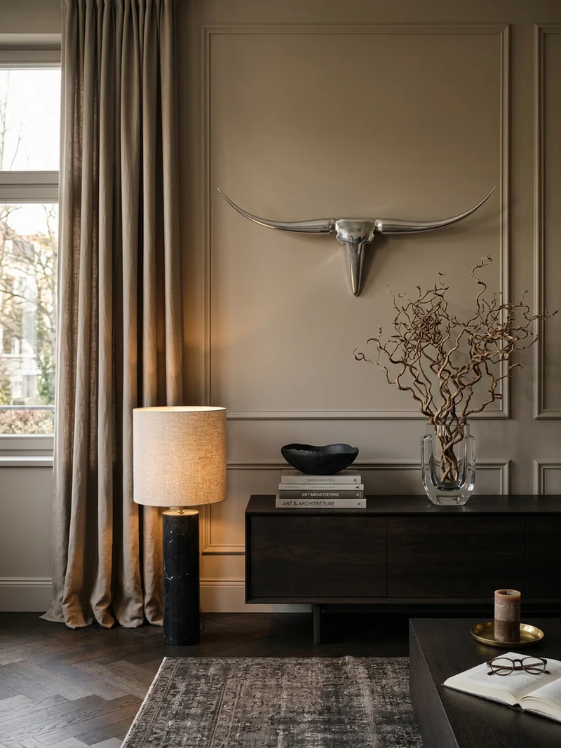 Wanddeko Bull Geweih aus Aluminium