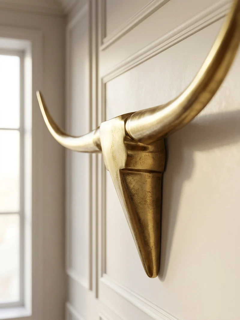 Wanddeko Bull Geweih aus Aluminium