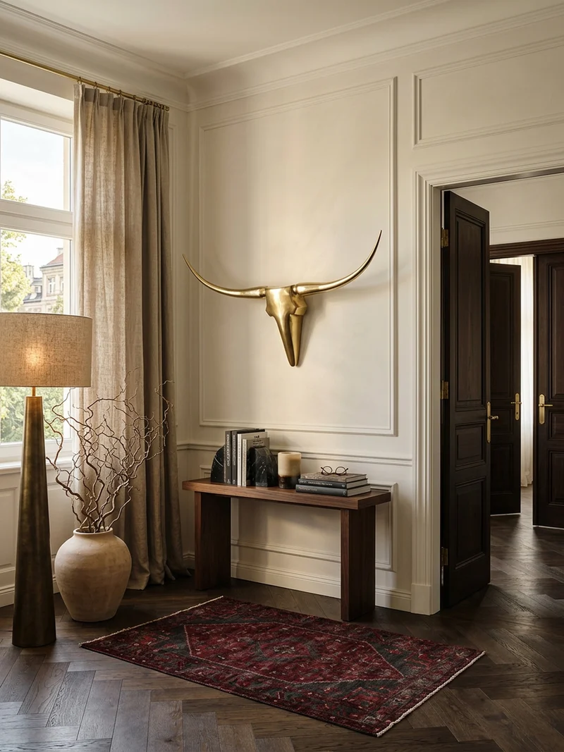 Wanddeko Bull Geweih aus Aluminium