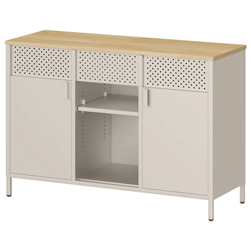 Metallschrank mit verstellbaren Böden und Magnetverschluss