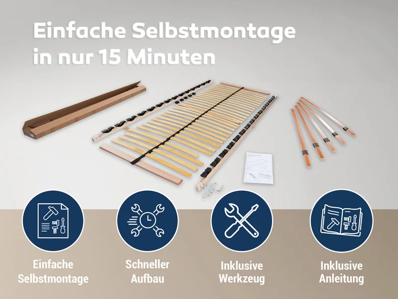 Betten-ABC Max1 NV Lattenrost-Set Selbstmontage 160x200 cm