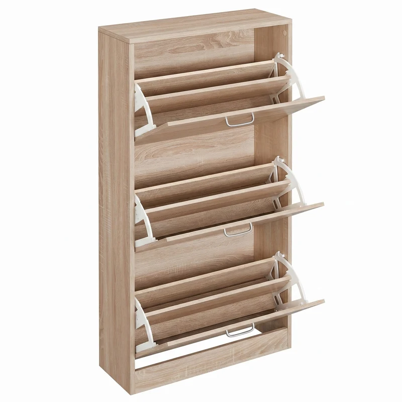 Schuhschrank mit Klappen und verstellbaren Trennwänden