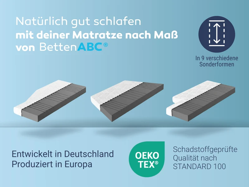 Matratzen nach Maß für trapezförmige Matratzen
