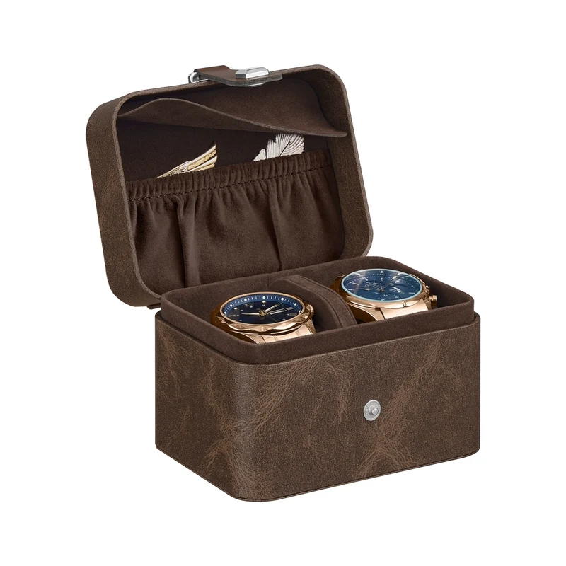 Uhrenbox mit zwei Fächern und weichem Innenfutter