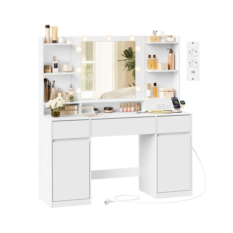 Kailyn Kollektion - Schminktisch mit Spiegel und LED Beleuchtung