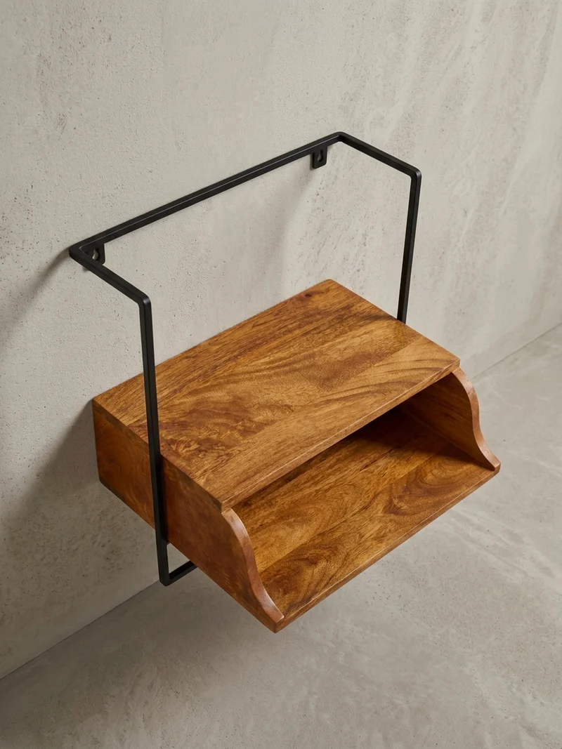 Wandkonsole Mango Massivholz Industrial Stil 44x45x35 cm