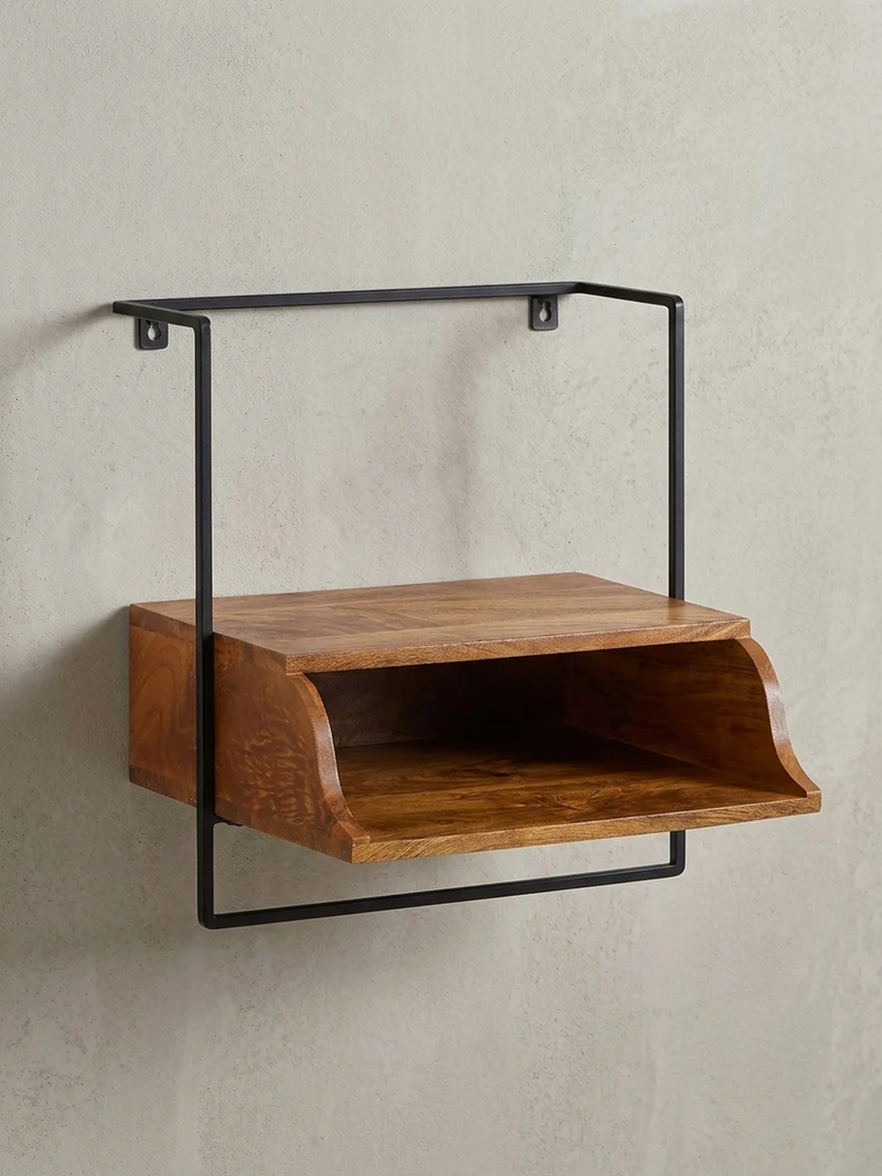 Wandkonsole Mango Massivholz Industrial Stil 44x45x35 cm