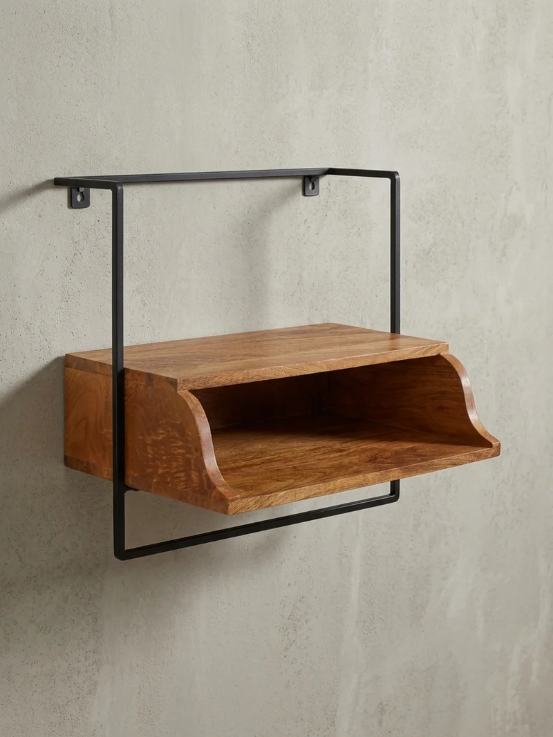 Wandkonsole Mango Massivholz Industrial Stil 44x45x35 cm