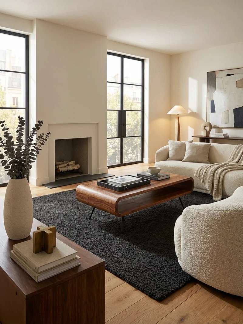 Wohnzimmertisch Massivholz Sheesham, Modernes Design mit Staufach