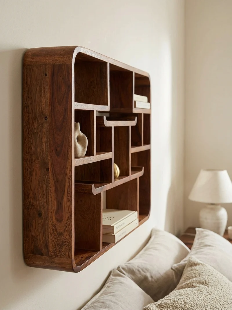 Wandregal Massivholz Modern Stil Elegant