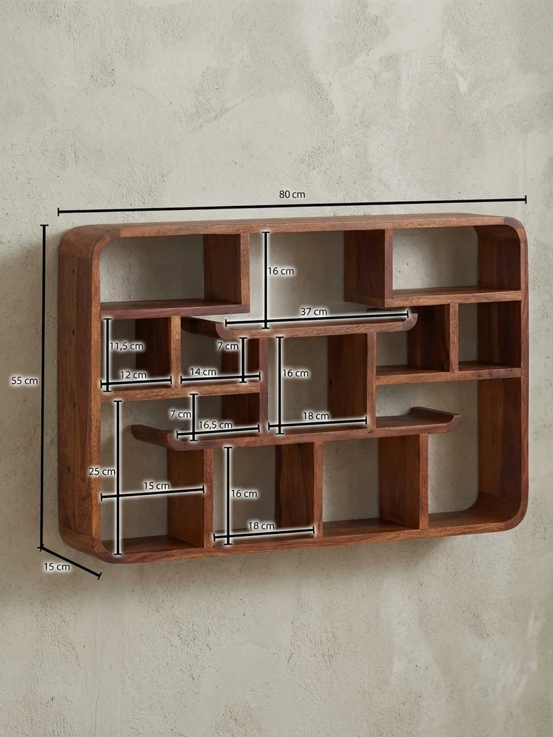 Wandregal Massivholz Modern Stil Elegant