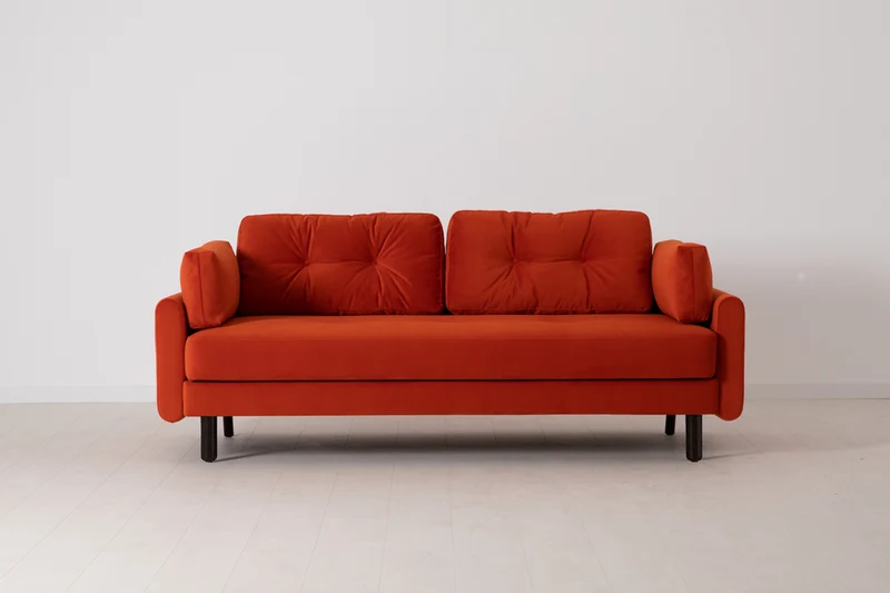 Model 04 Dreisitzer-Schlafsofa, Paprikarot