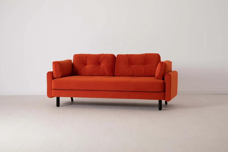Model 04 Dreisitzer-Schlafsofa, Paprikarot