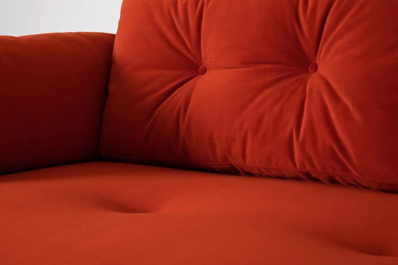 Model 04 Dreisitzer-Schlafsofa, Paprikarot