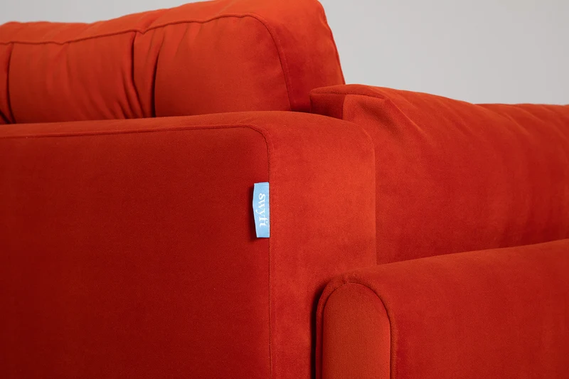 Model 04 Dreisitzer-Schlafsofa, Paprikarot