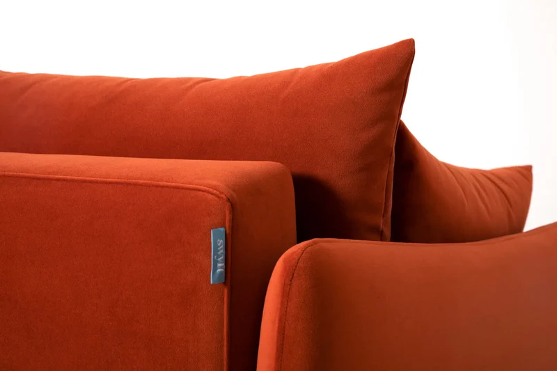Model 08 Zweisitzer-Schlafsofa , Paprikarot