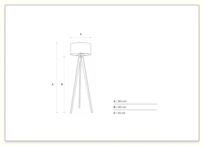 Lampadaire trépied en bois NYA