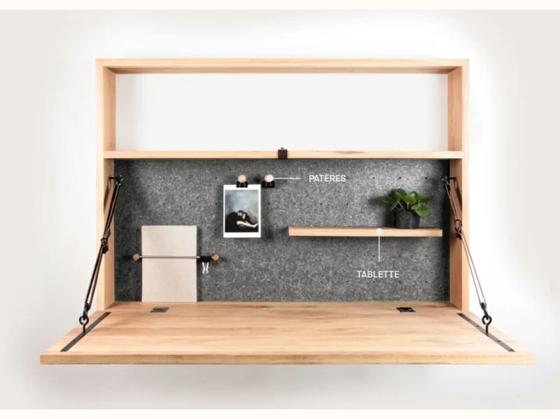 Bureau mural en bois massif Eyao x Kipli